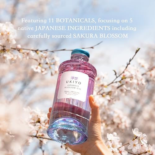 UKIYO Blossom | Japanese | Craft | Gin | Floral | Cherry Blossom, Yuzu and Sakura | Distilled with 5 native Japanese botanicals | 40% ABV | 70 cl