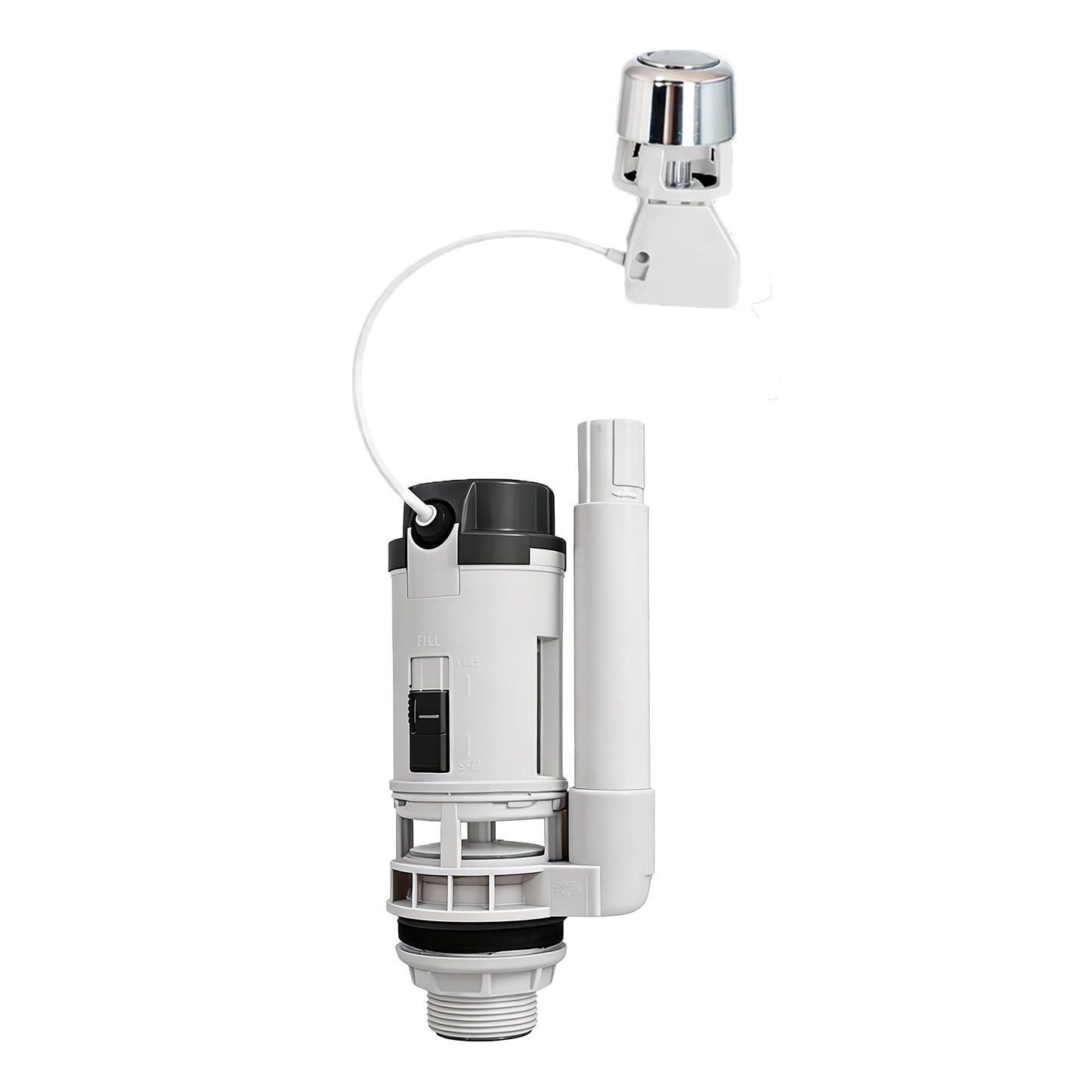Fluidmaster PRO550LC Pro Button Cable Dual Flush Valve, 550mm Long Dual Flush Cable Valve for Concealed Cisterns, Top or Front Push Buttons, 1?? & 2?