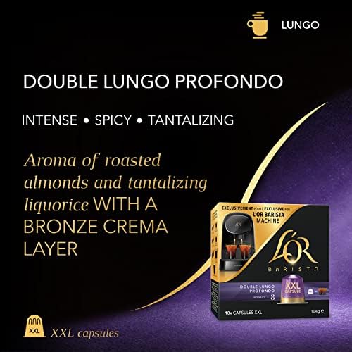 L’OR BARISTA Double Lungo Profondo XXL Aluminium Coffee Capsules (5 X 10 Pods) Intensity 8