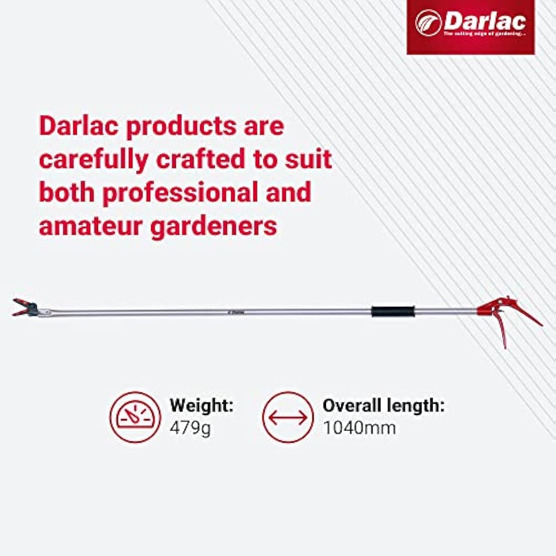 Darlac Snapper 1000mm Reach Pruner - Lightweight, Razor Sharp & Strong Ideal for Pruning, Deadheading & Collecting Fruit - Right & Left Handed Use - Perfect for Disabled Gardeners & Wheelchair Users