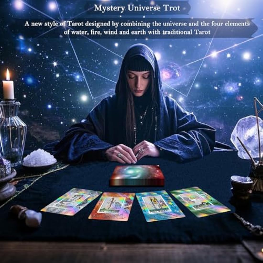 Smoostart Tarot Cards for Beginners, 78 Tarot with Meanings on Them, Tarot Cards with Guide Book, Tarot Deck with Keywords