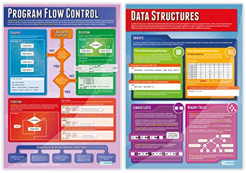 Daydream Education Computer Programming Posters - Set of 9 Computer Science Posters | Gloss Paper | 850mm x 594mm (A1) | FREE Interactive Quizzes | Computing Classroom Charts