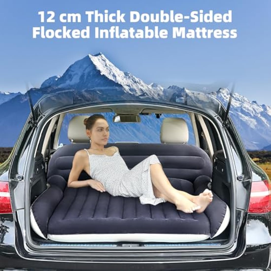 KMZ Inflatable SUV Air Mattress with Pump Car Air Mattress Outdoor Car Bed for Back SUV Portable Sleeping Pad Mattress