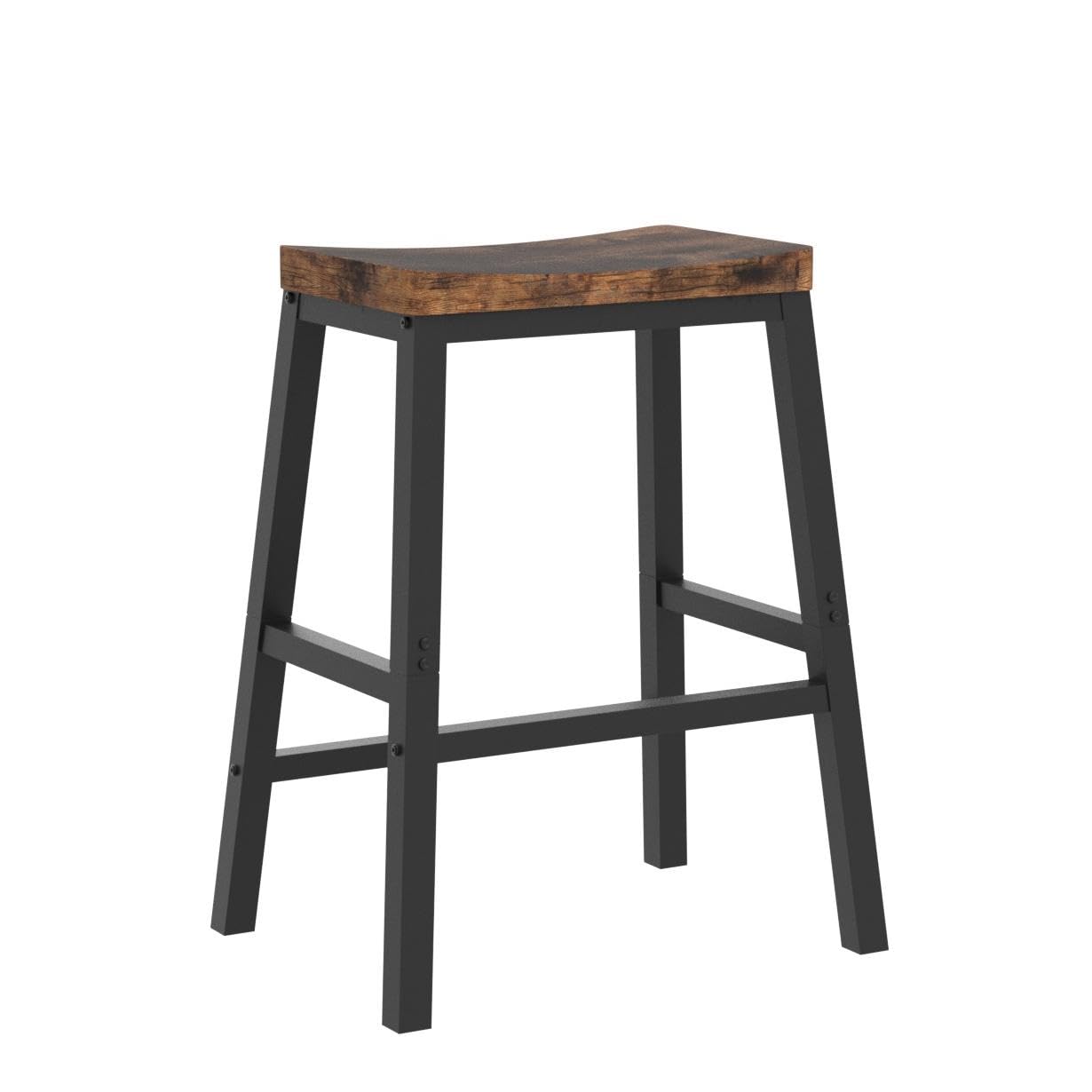 HOOBRO Bar Stools Set of 2, Tall Kitchen Breakfast Stools with Footrests, Bar Chairs with Saddle Seat for Kitchen, Counter, Easy Assembly