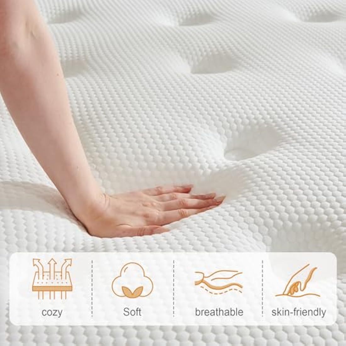 Sleremind Single Mattress | 7-Zone Hybrid Pocket Spring Medium-Firm Bed Mattress | Pressure Relief Technology & Cooling Gel Memory Foam (90×190×25cm)