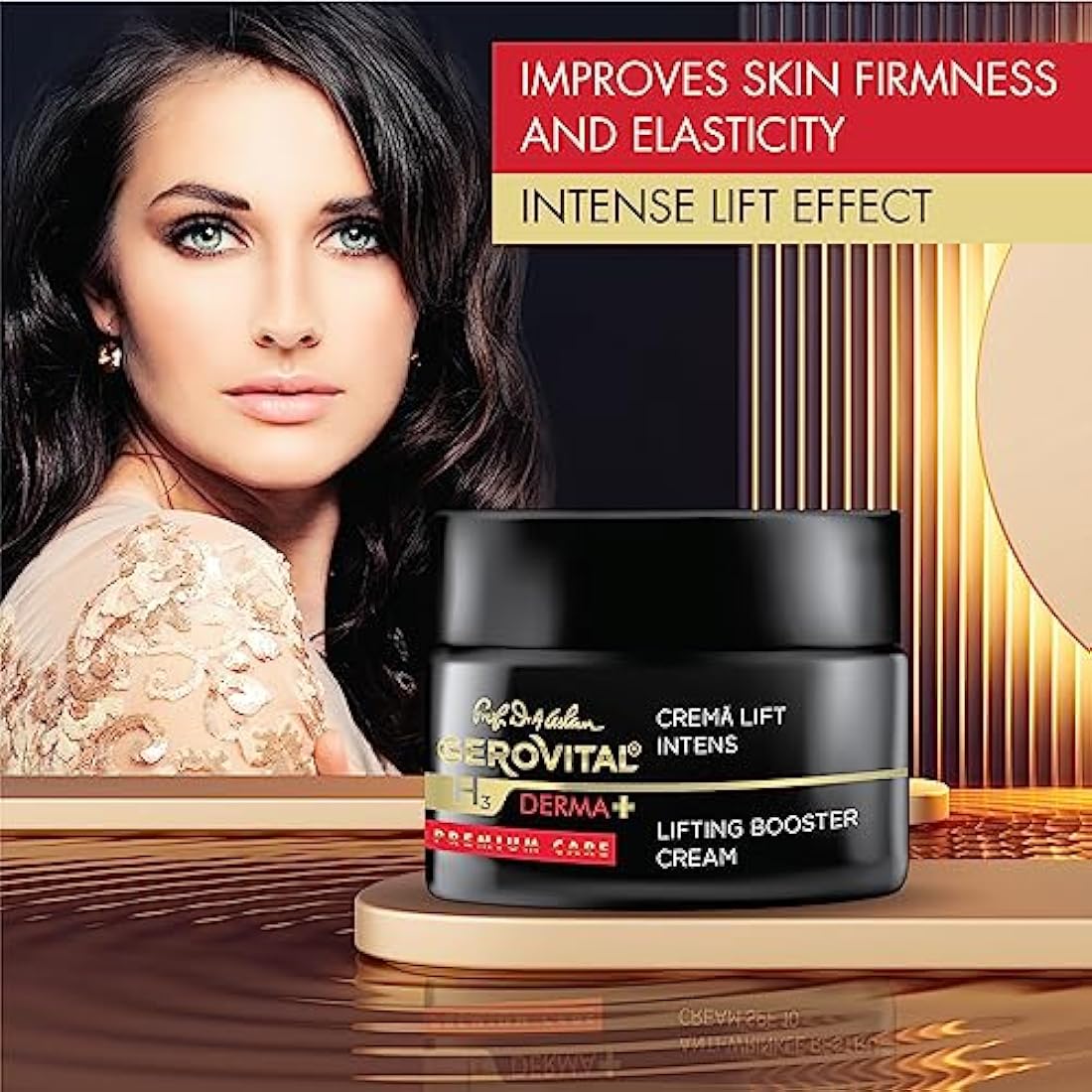 Gerovital H3 Derma+ Premium Care Intensive Lifting Night Face Cream – Moisturizing, Firms & Improves Skin Elasticity, 50ml