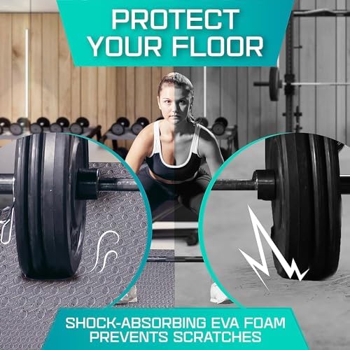 Yes4All FUKR Interlocking Mat Protective Flooring, Solid, N. 36 Square Feet (36 Tiles) -Gray, 12sqft (12'' x 12'')