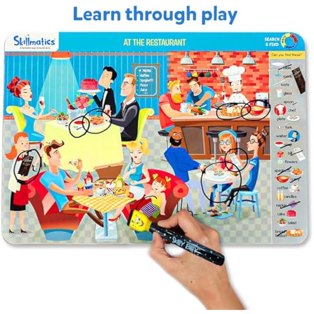 Skillmatics Search and Find Educational Game - Reusable Preschool Learning Activities, Perfect for Toddlers & Kids Who Love Toys, Art & Crafts, Builds Vocabulary, Gifts for Ages 3, 4, 5, 6