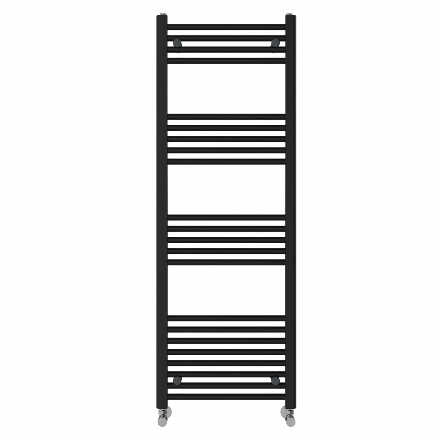 NRG Black Heated Towel Rail Straight Designer Bathroom Radiator, 1400×500mm