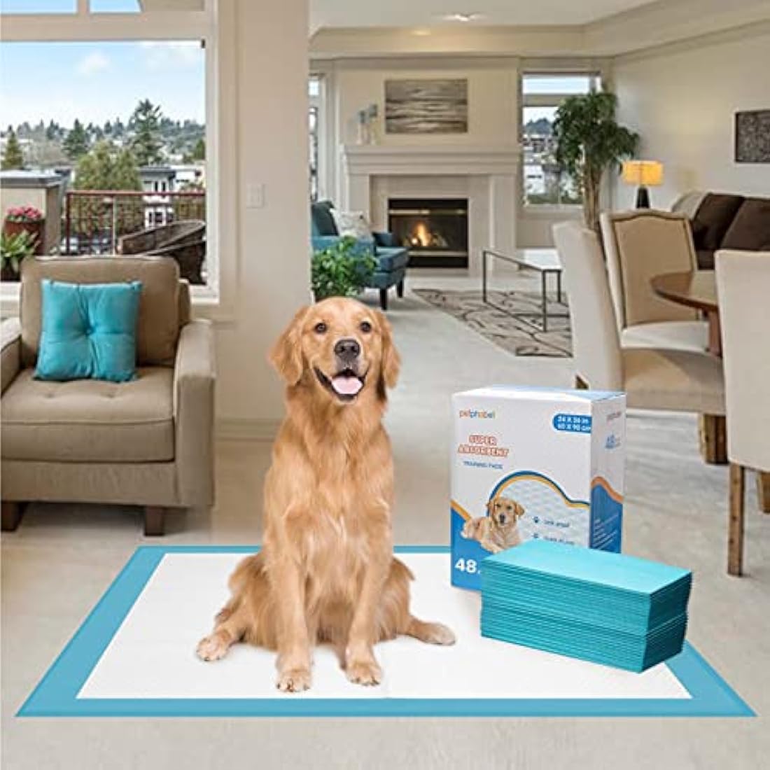 petphabet large puppy pads 60x90cm super absorbent XXL dog training pads pet Puppy Pads pee pads 48 counts (24 * 36 Inches)