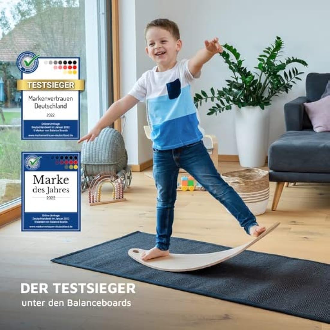 WAHU Board - Balance Board with Unique Rocker Shape Including Cork Roll - Surf Balance Board (100% Wood) | Balance Board Wood | 100% Fun Guaranteed