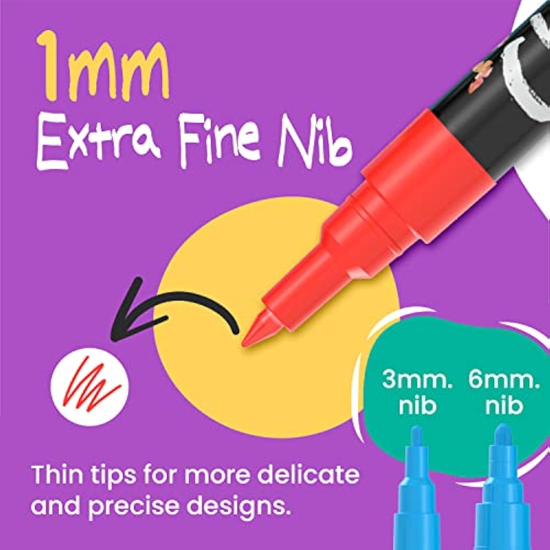 Liquid Chalk Pens (10 Pack) with Gold & Silver - Extra Fine Tip Dry Erase Marker Pens for Blackboard, Windows, Chalkboard Signs, Bistro - 1mm Tip