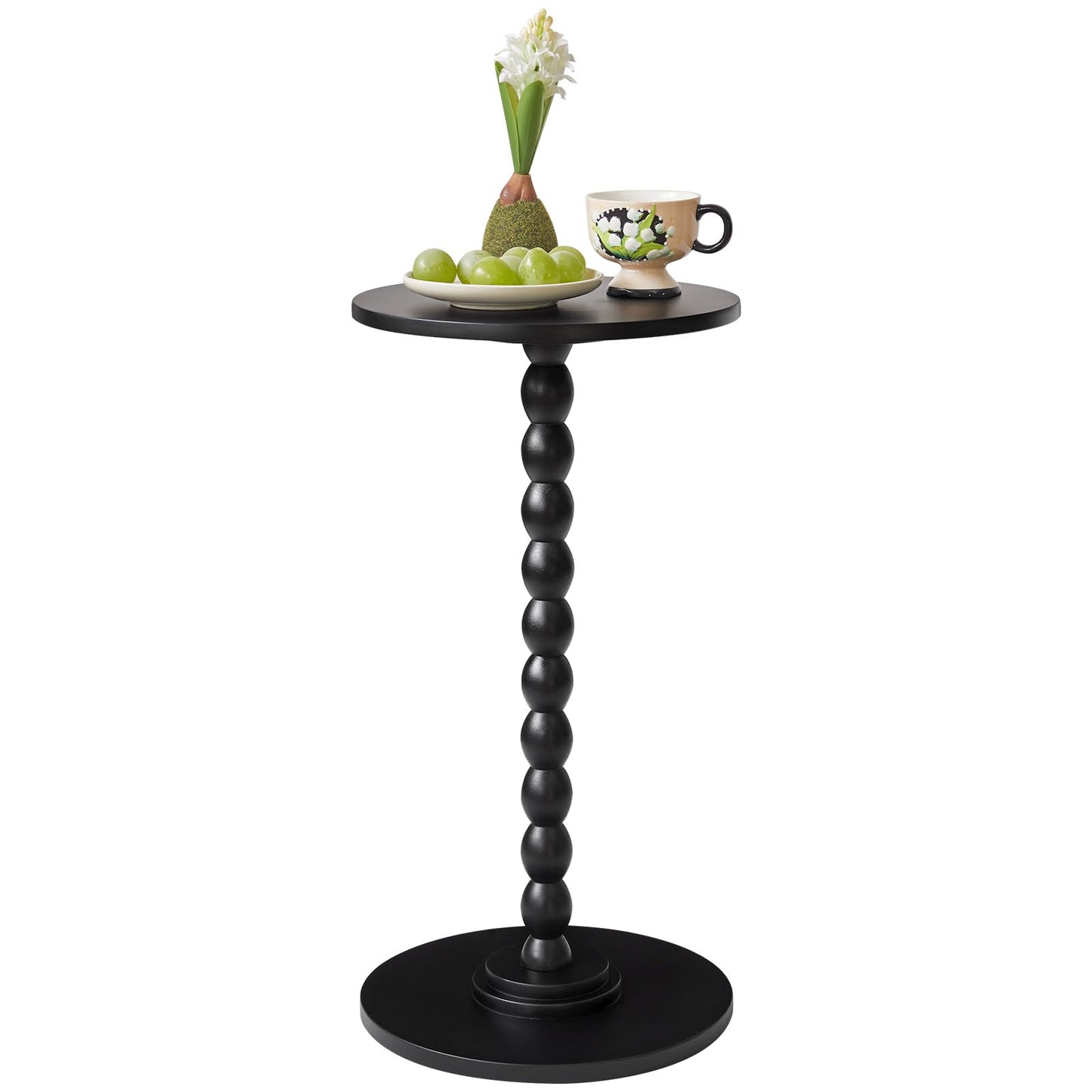 Aibiju Round Side Table, Small Side Tables for Small Spaces, Modern Accent Nightstand with Solid Wood Leg for Living Room, Bedroom, Corners