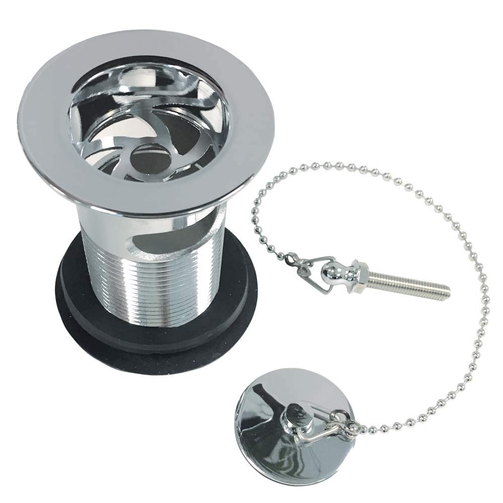 Go Bathrooms Chrome Basin Sink Traditional Waste | Plug & Ball Chain | Slotted Drain Waste | Bathroom Waste
