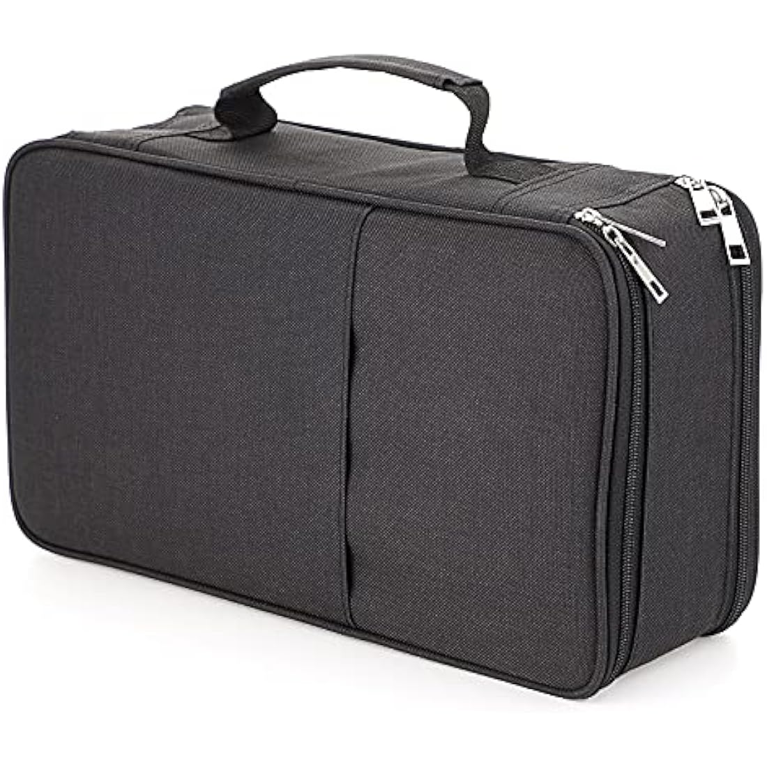 BSTKEY Pencil Case Wrap for Colored Pencils, Large Capacity 360 Slots Pencil Holder with Double Zipper Students School Office Pencil Pouch, Black (No Pencils)