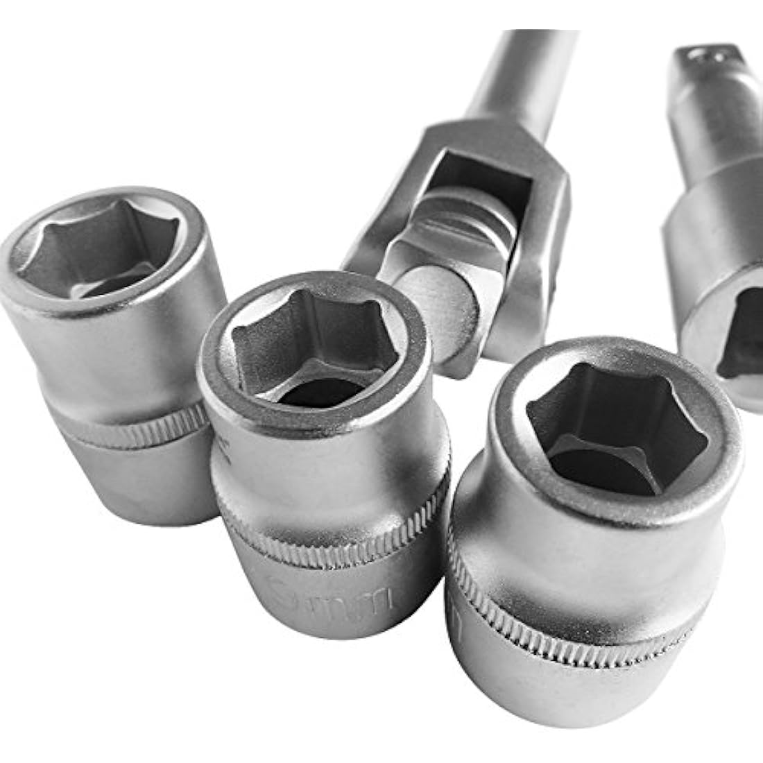 S&R Breaker Bar, Flex Socket Drive Handle Set 3/4 Inch with Extension and 3 Sockets 17mm, 19mm, 21mm, Rotary Push Handle 600 mm, Extra Resilient Ø 22 mm Shatterproof - Industrial Quality