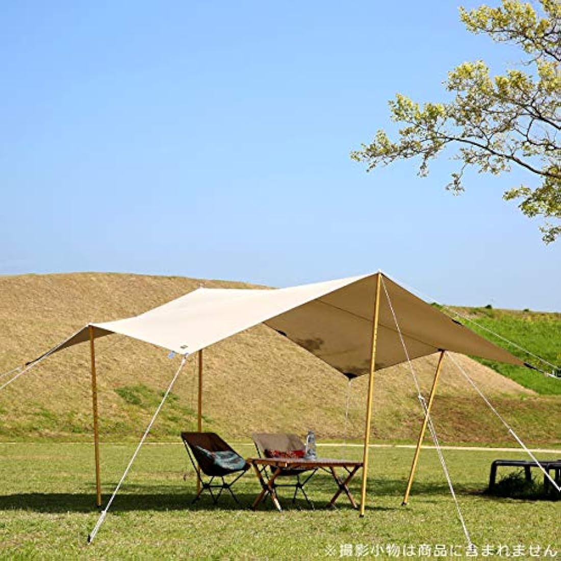 Tatonka Tarp 4 TC (285 x 400 cm) - Waterproof Tarp Made of Cotton Blend Fabric with Excellent UV Stability, Eyelets and Flap Loops - Protects Against Sun, Wind and Rain - Beige
