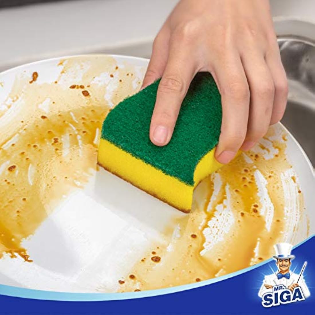 MR.SIGA Heavy Duty Scrub Sponge - Pack of 24, Size:11 x 7 x 3cm