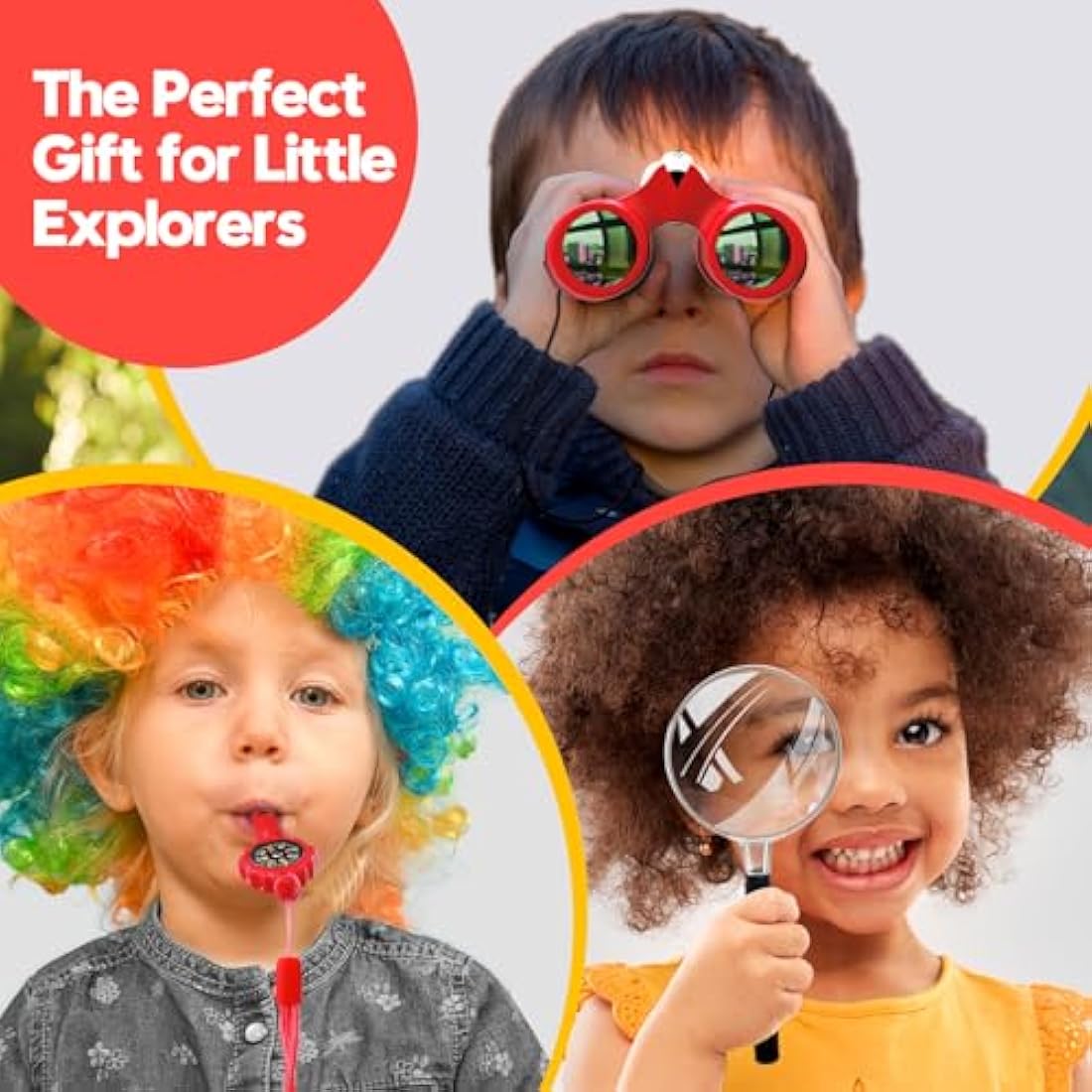 Binoculars for Kids, Toys for 3-12 Year Old Girls and Boys, Bird Watching Hiking 4 5 6 7 8 9 10 Year Old Girl Boy Christmas Birthday Gifts, Outdoor Toys for Kid Set with Magnifying Glass & Compass