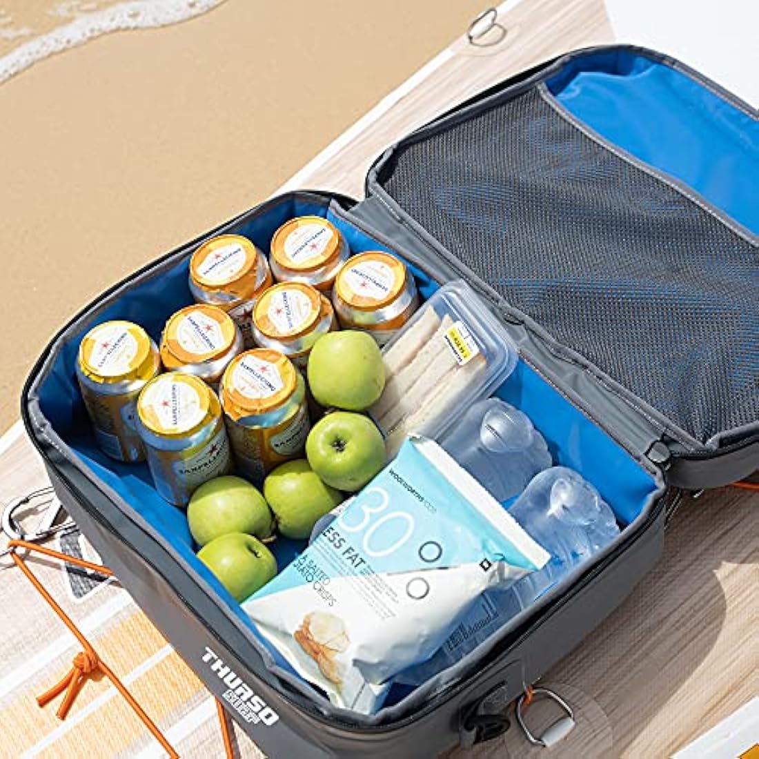 THURSO SURF Waterproof Paddle Board Cooler Bag Paddle Board Accessories SUP Deck Bag Multi-functional Durable PVC Material Mesh Top Pocket Portable Premium Insulated Spacious 20 Can