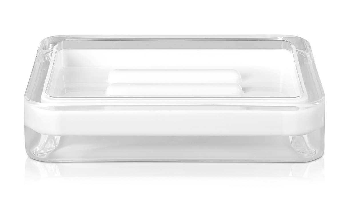 m?ve Line soap dish 12 x 8,5 x 2,5 cm made of acrylic, white