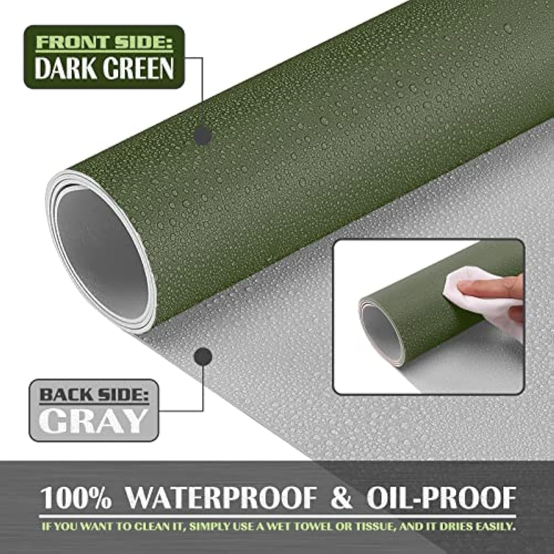 K KNODEL Large Office Leather Desk Mat, Mouse and Keyboard Pad, Computer and Laptop Mat, Desktop Protector and Cover, Writing Pad and Blotter (80x40cm, Dark Green)