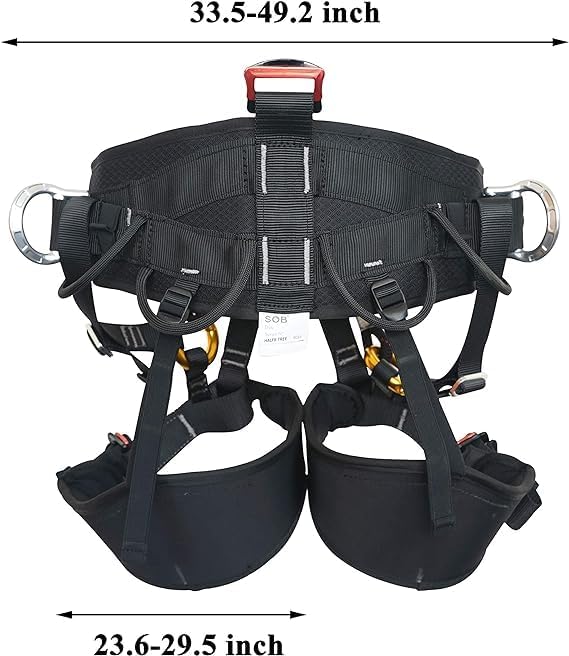 Climbing Harness, Half Body Tree Climbing Harness Men,Thicken Widen Protect Waist Safety Harness for Arborist Harness,Working Rescuing at Height Safety Belt Harness
