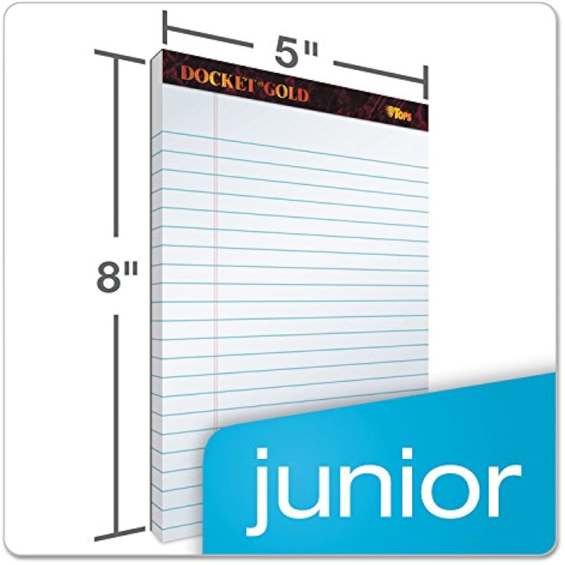 Tops Docket Gold Jr. Legal Ruled White Legal Pads (TOP63910) 5 x 8 Inch