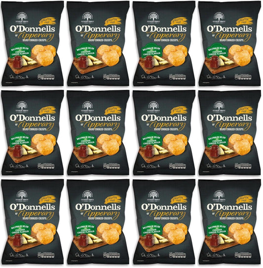 12 x O Donnells Ballymaloe Relish & Cheddar Cheese Crisps 125G