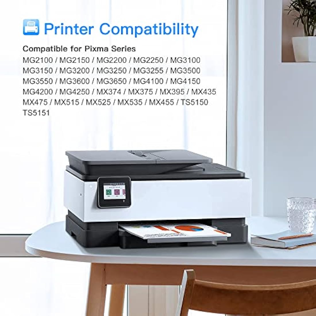 LxTek High Yield PG-540XL CL-541XL Ink Cartridges for Canon 540XL 541XL Ink Compatible with Canon Pixma TS5150 TS5151 MG3650 MG3650S MG3600 MG4250 MX475 MG3250 MG3550（Black Colour, 2-Pack）