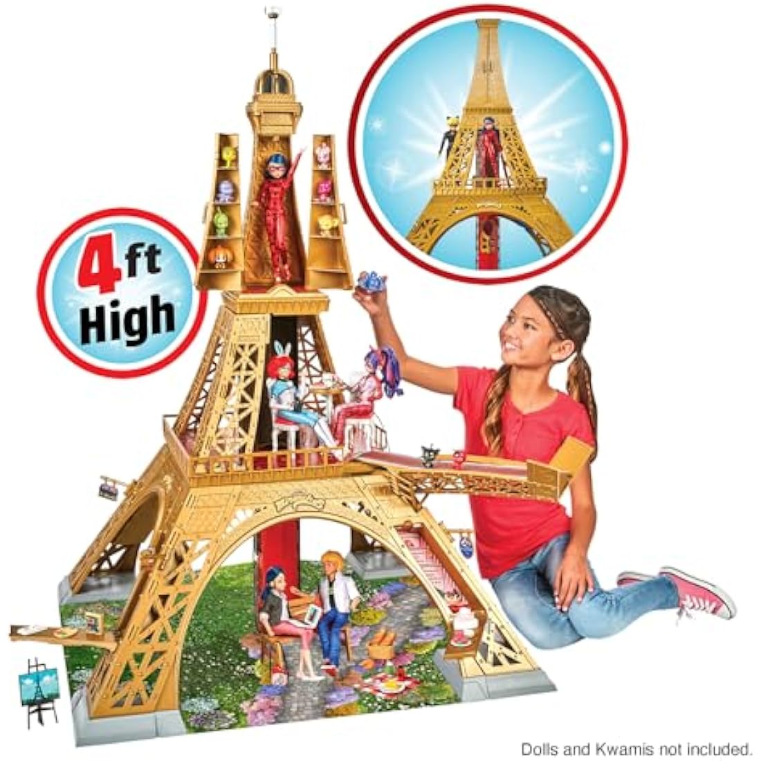 Miraculous Bandai Tales Of Ladybug And Cat Noir Paris Heroez Playset | 50'' Girls Playset With 3 Levels And 40+ Accessories Compatible With 26cm Ladybug Figures | Dolls Playset For Girls