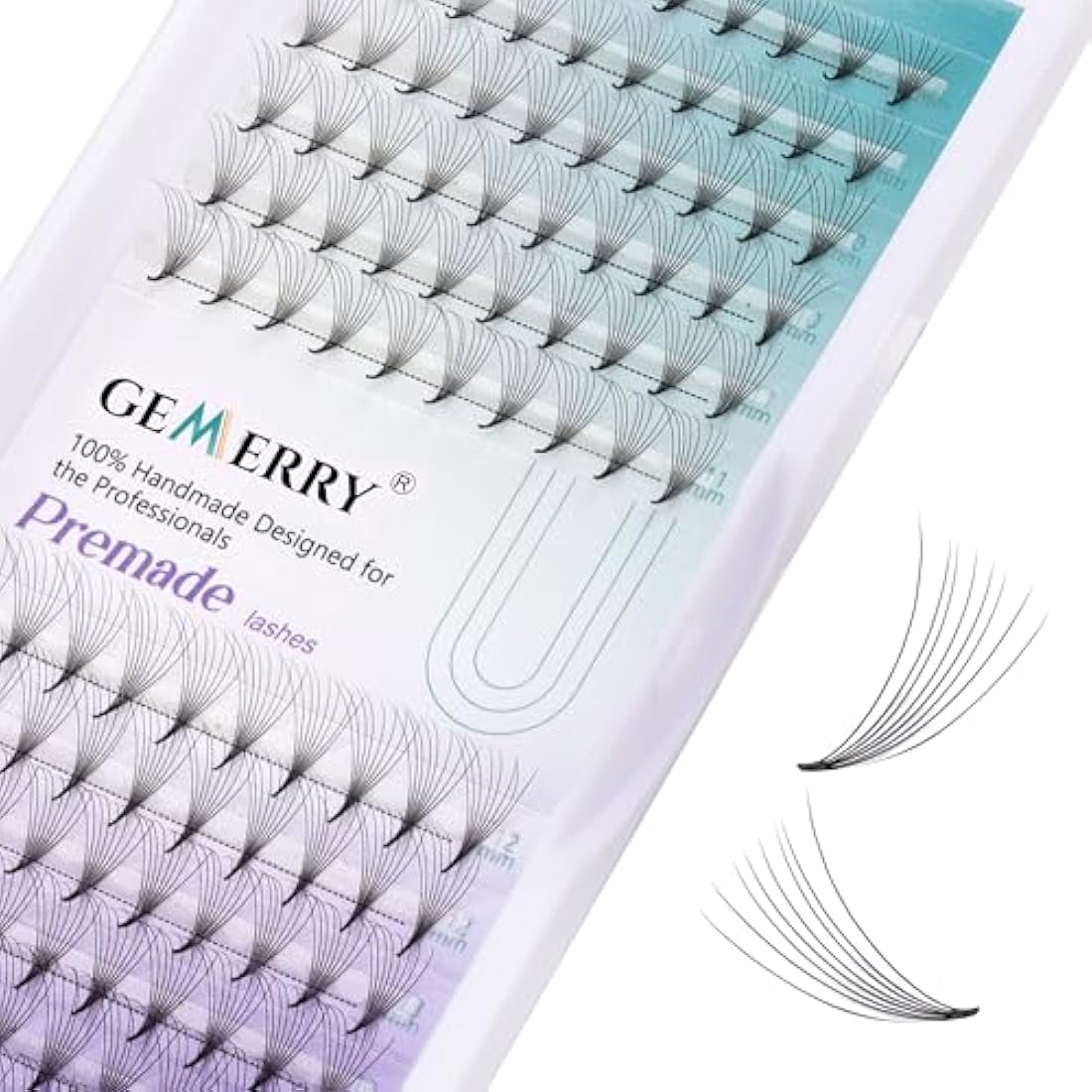 Pre Made Fan Eyelash Extensions 8D Fans 0.07mm D Curl 8-14mm Mix 8D Cluster Eyelash Extension Premade Fans Volume Russian Individual Lashes Cluster Gemerry Fan Lash Extensions(0.07-8D-D curl-Mix)
