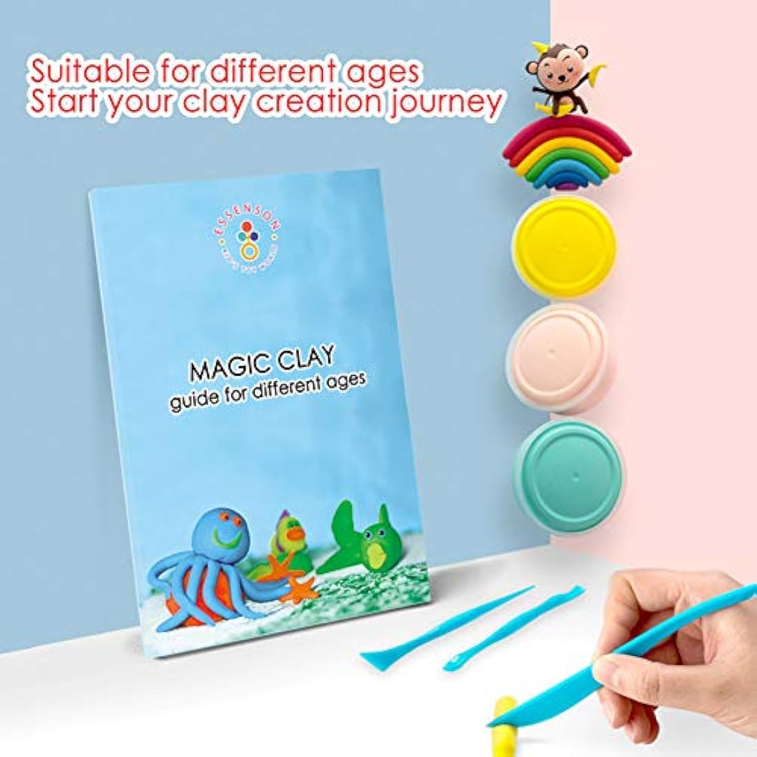 Modelling Clay Kit - 24 Colours Air Dry Magic Clay, DIY Molding Clay with Tools, Craft Kit for Kids Boys Girls, Presents Gift for Boys & Girls Age 3-12 Year Old