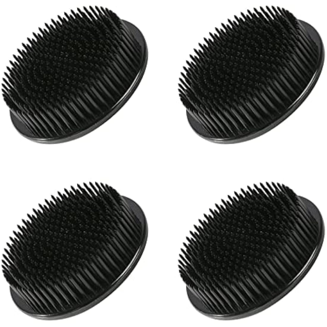 WANDIC Flower Frog, 4 Pcs Round Black Plastic Ikebana Kenzan Frogs Japanese Arranging Holder with 3 Suckers for DIY Flower Art Craft
