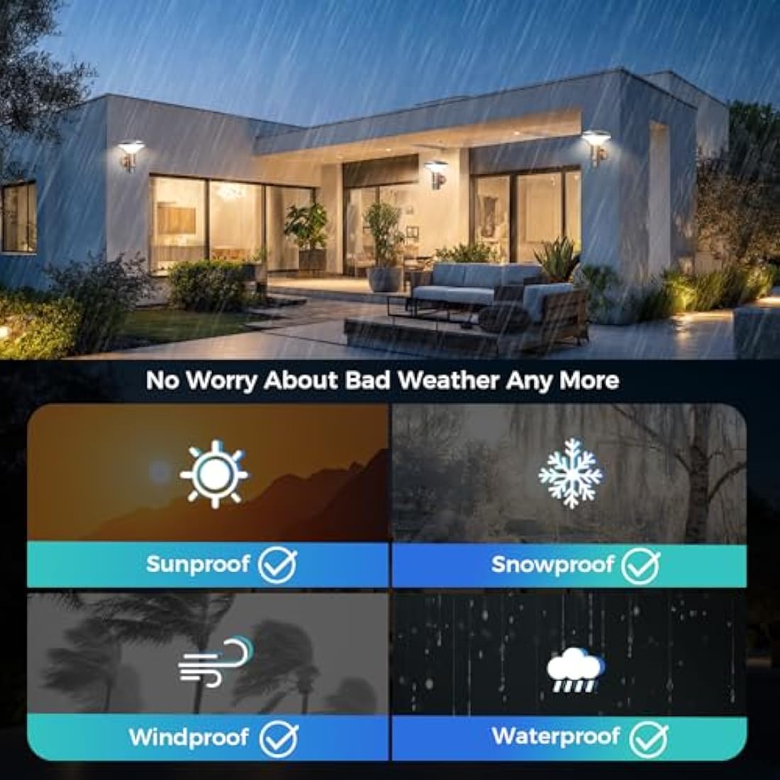 NBHANYUAN Lighting LED Outside Lights Mains Powered with 4 Modes Motion Sensor,SUS316 Stainless Steel PIR Outdoor Wall Light for Patio,Porch,Front Door 3000K Warm Light 220-240V IP54