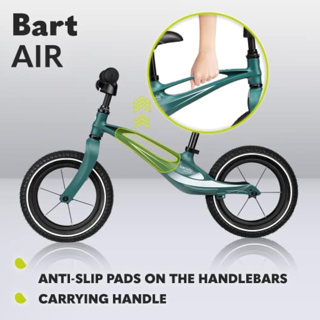 lionelo Bart Running Bike From 2 Years Up To 30Kg Magnesium Frame 12" Wheels Steering Wheel And Saddle Height Adjustable Steering Wheel Lock Footrest Carrying Handle Ultralight