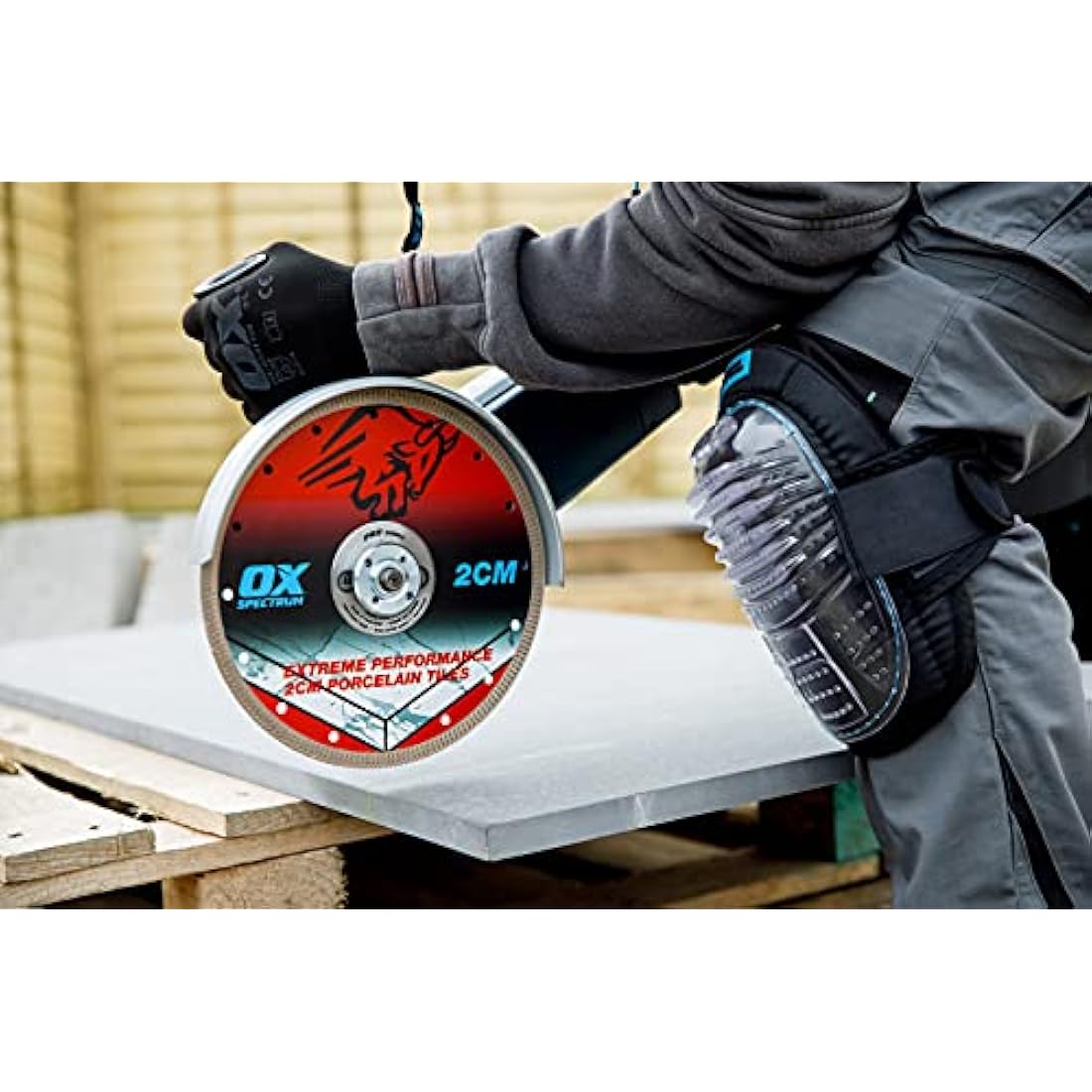 OX Pro 2CM Porcelain Cutting Blade - 230/22.23mm, Blue