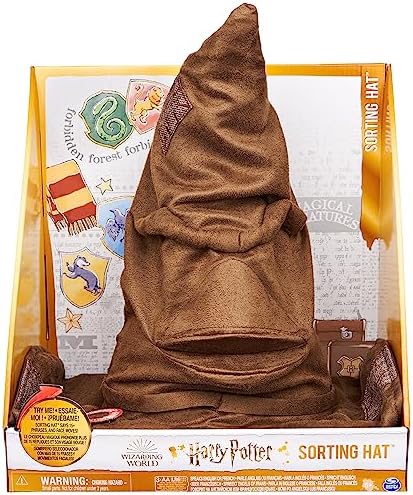 Wizarding World, Talking Sorting Hat with 15 Phrases for Harry Potter Pretend Play Kids’ Fancy Dress Role Play Toys for Ages 5 and up, Brown