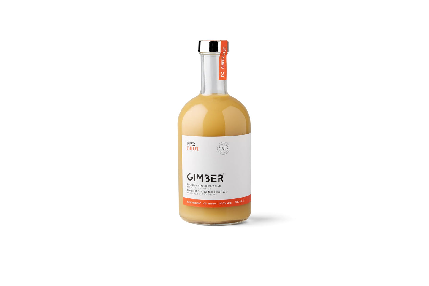 Gimber No.2 Brut Organic Ginger Concentrate 700ml l Less sugar | Made from Ginger, Yuzu Fruit & Lemon Thymee