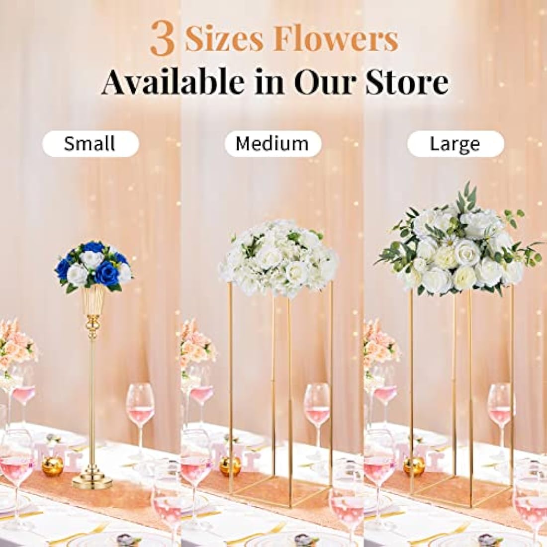 NUPTIO Artificial Flower Ball Centrepieces: 2 Pcs Royal Blue & White Fake Flowers Roses Balls 24cm Diameter for Centerpiece Faux Silk Rose Arrangements for Wedding Reception Party Table Decorations