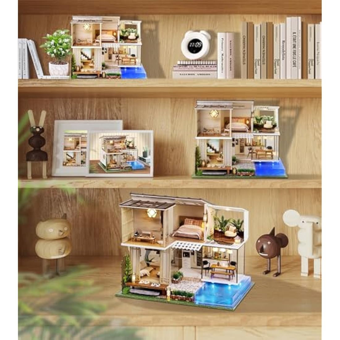 Spilay Diy Miniature House Kit with Furniture, Wooden Mini Doll House Crafts Handmade with Dust Cover & Music Box, 1:24 Creative Room Idea Gift for Adult Friend Lover A085-Elegant and Quiet-Age 14+