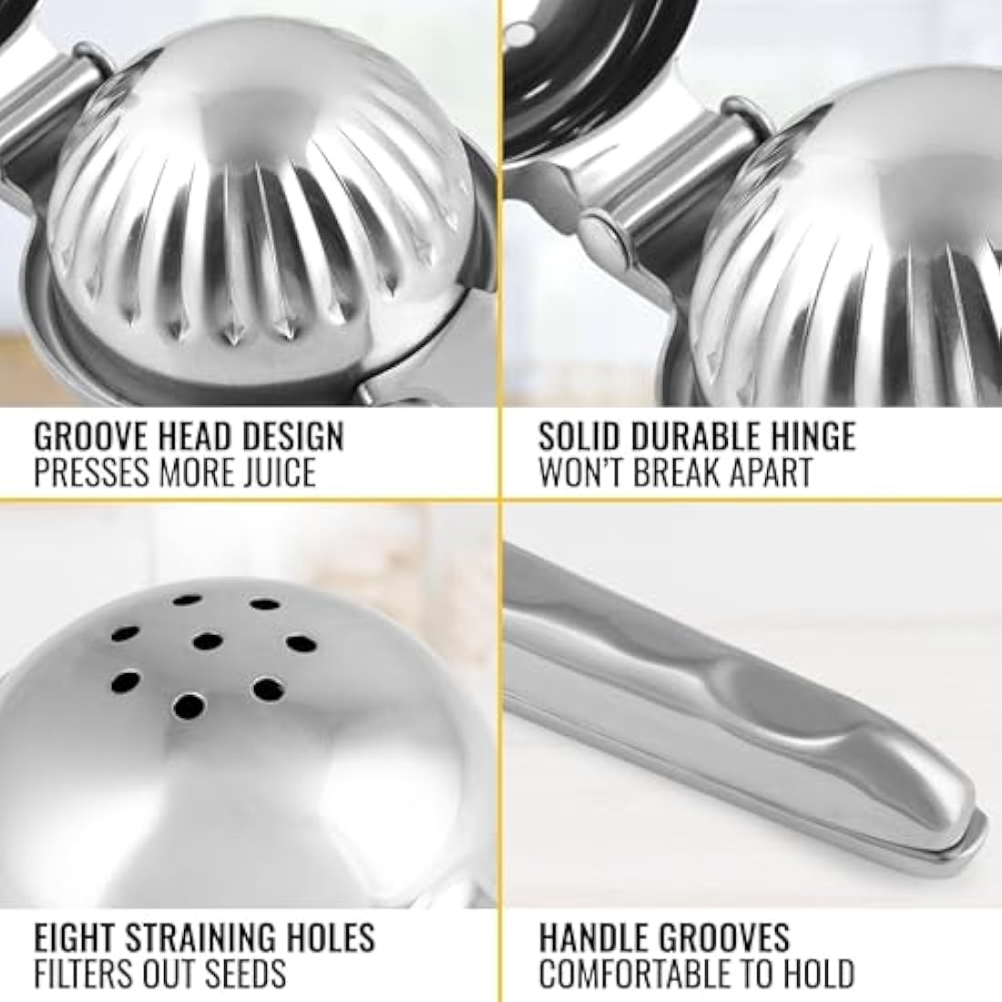 Lemon Squeezer Stainless Steel with Premium Quality Heavy Duty Solid Metal Squeezer Bowl - Large Manual Citrus Press Juicer and Lime Squeezer Stainless Steel - by Zulay Kitchen