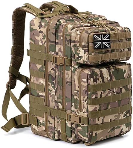 QT&QY 45L Military Tactical Backpacks Molle Army Assault Pack 3 Day Bug Out Bag Hiking Treeking Camouflage Hunting Rucksack
