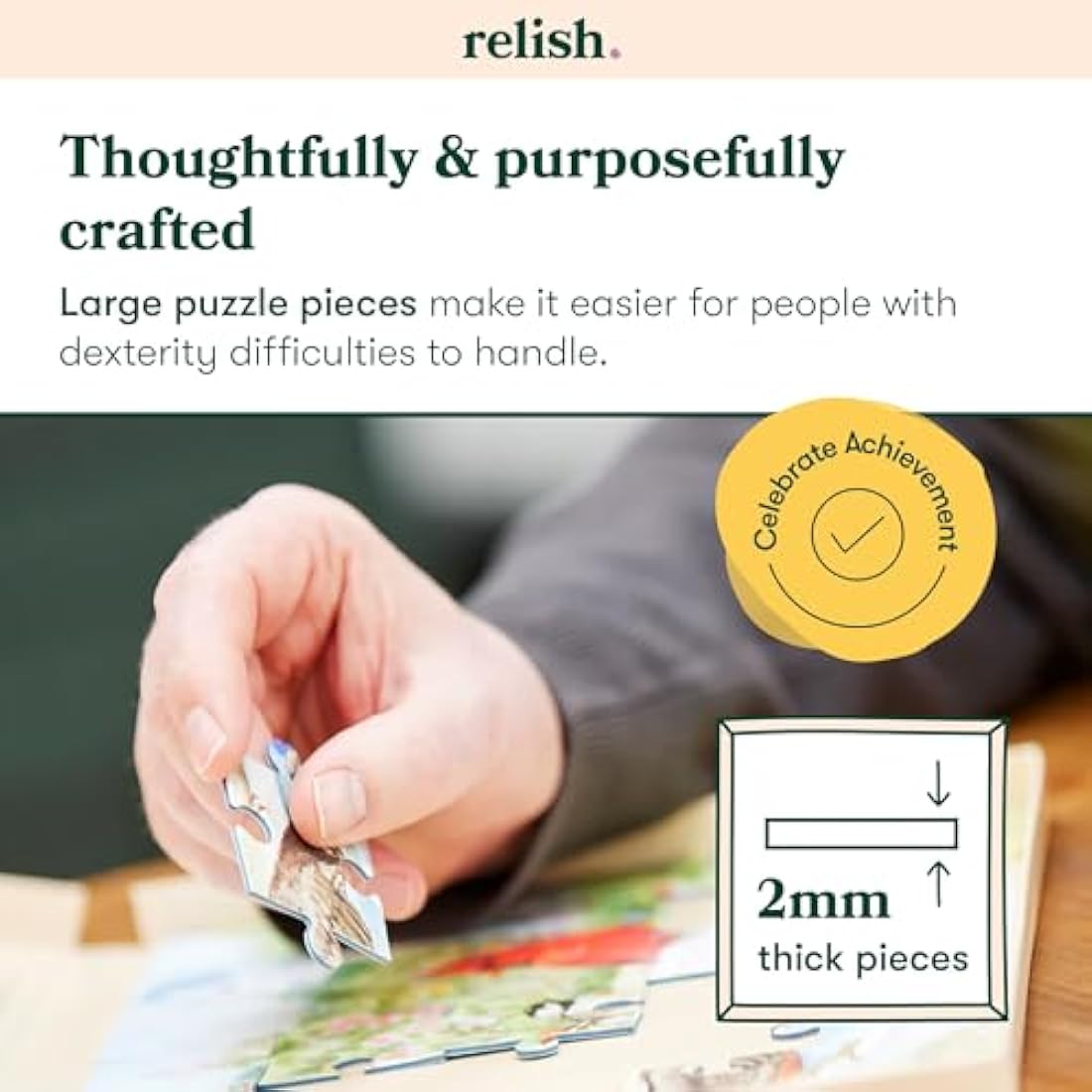 Relish - Dementia Jigsaw Puzzles for Adults, 35 Piece Bathing Birds Puzzle - Activities & Gifts for Elderly People with Alzheimer's