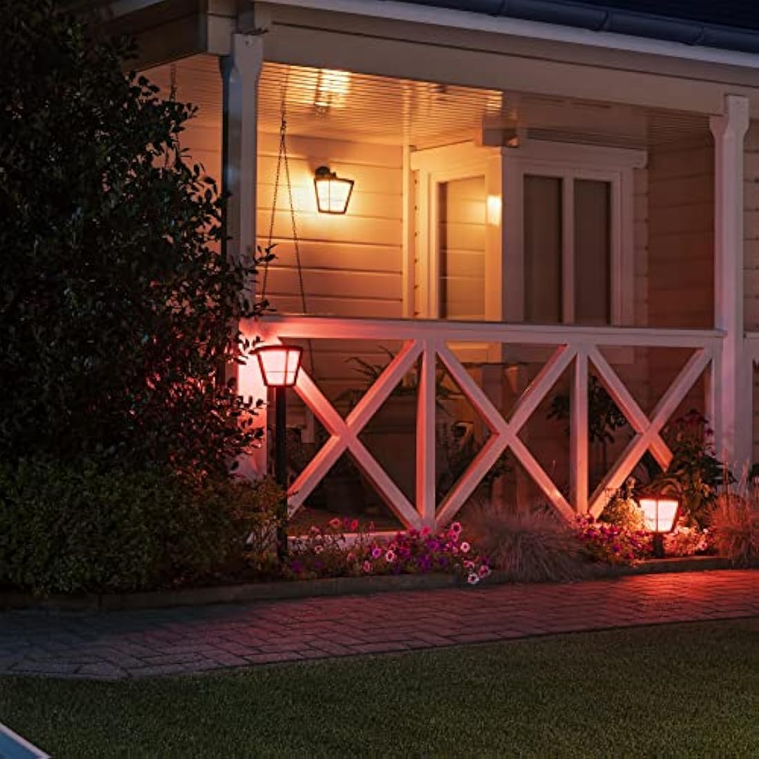 Philips Hue Econic White and Colour Ambiance LED Smart Garden Pedestal [Standing Lantern], Works with Alexa, Google Assistant and Apple Homekit