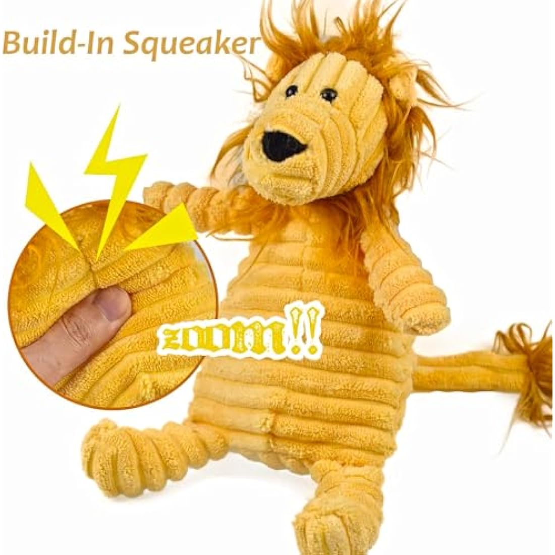 Ousiya 5-PACK Squeaky Dog Toys, Tough Stuffed Plush Dog Toys Bundle Soft Dog Chew Toys for All Breed Size Aggressive Chewers, Cuddly Animals for Puppy Small Medium Large Dogs Boredom Buster