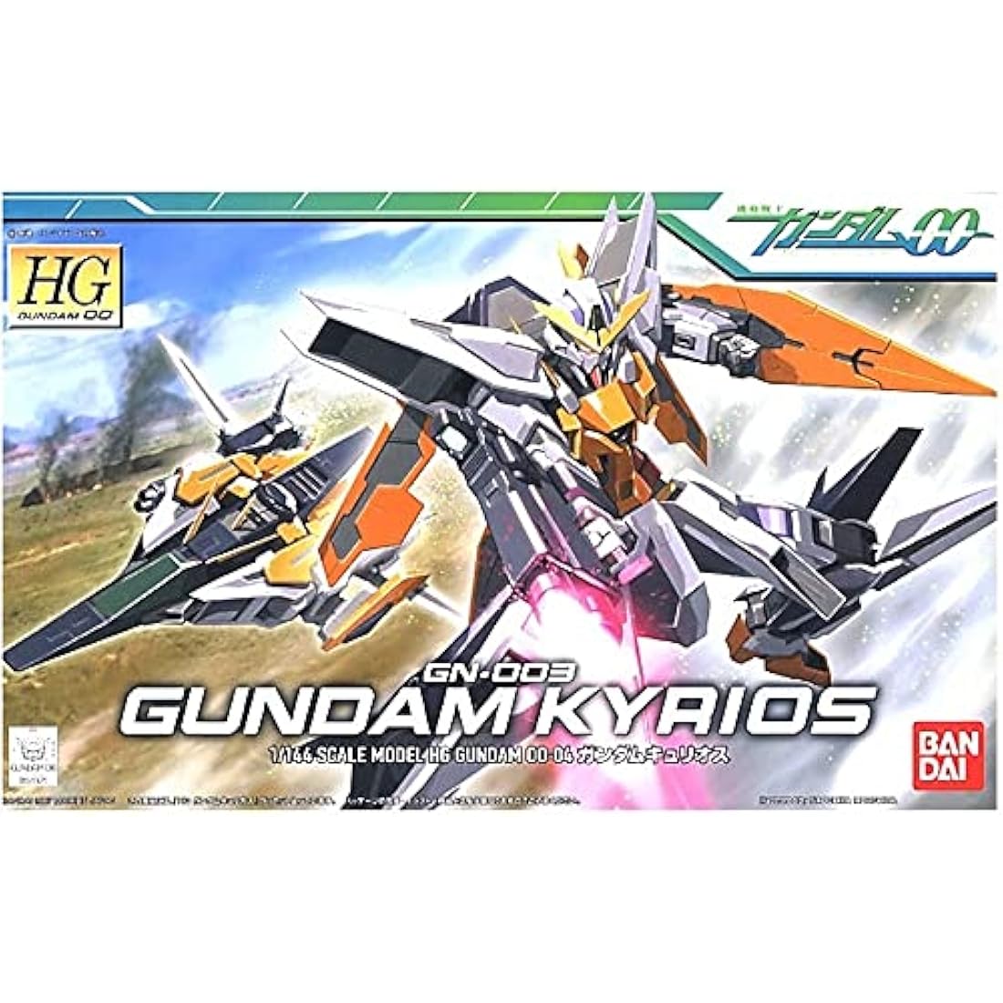 BANDAI SPIRITS Gundam - HG 1/144 00 GN-003 Gundam Kyrios - Model Kit, Blue and Silver