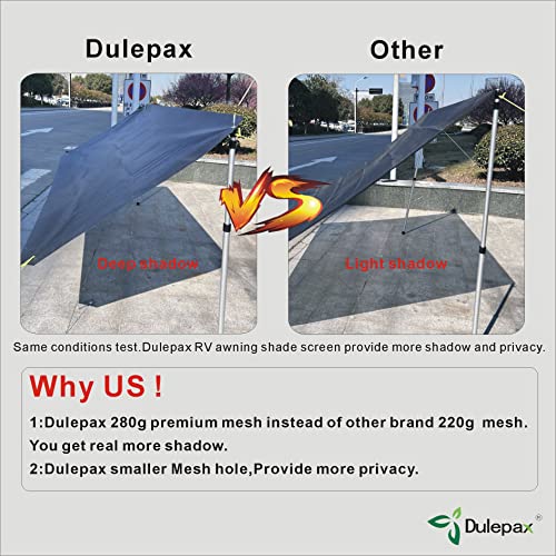 RV View Blocker Sun Shade Universal RV Awnings Privacy Screen Front Wall Screen 8ft x 12ft with Complete Kits