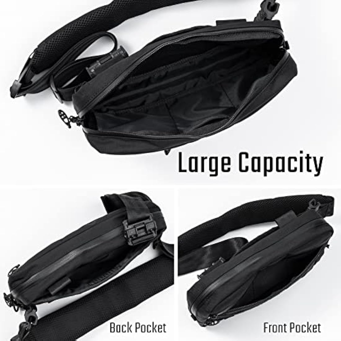 TACTICAL_GEEK Cache L3 EDC Sling Bag, Lightweight Nylon Shoulder Daypack, Crossbody Bag, Hiking Ambidextrous Strap, Travel Hiking Concealed Carry, Chest Backpack Casual Shoulder for Daily