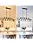 WUZUPS 5-Light Metal Chandelier Imitation Wood Grain Linear Pendant Ceiling Lighting Rustic Farmhouse Fixture Kitchen Island Dining Room, E27 Base, Black& Antique White